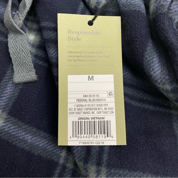 Goodfellow & Co Men's Plaid Microfleece Pajama Pants Medium Federal Blue NEW - Picture 8 of 11